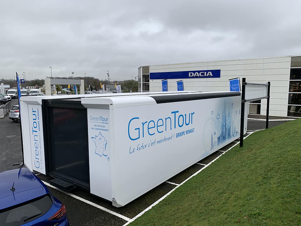 Greentour renault novabox xtreme concepts x3m mobiele units exterieur Greentour renault novabox xtreme concepts x3m mobiele units exterieur