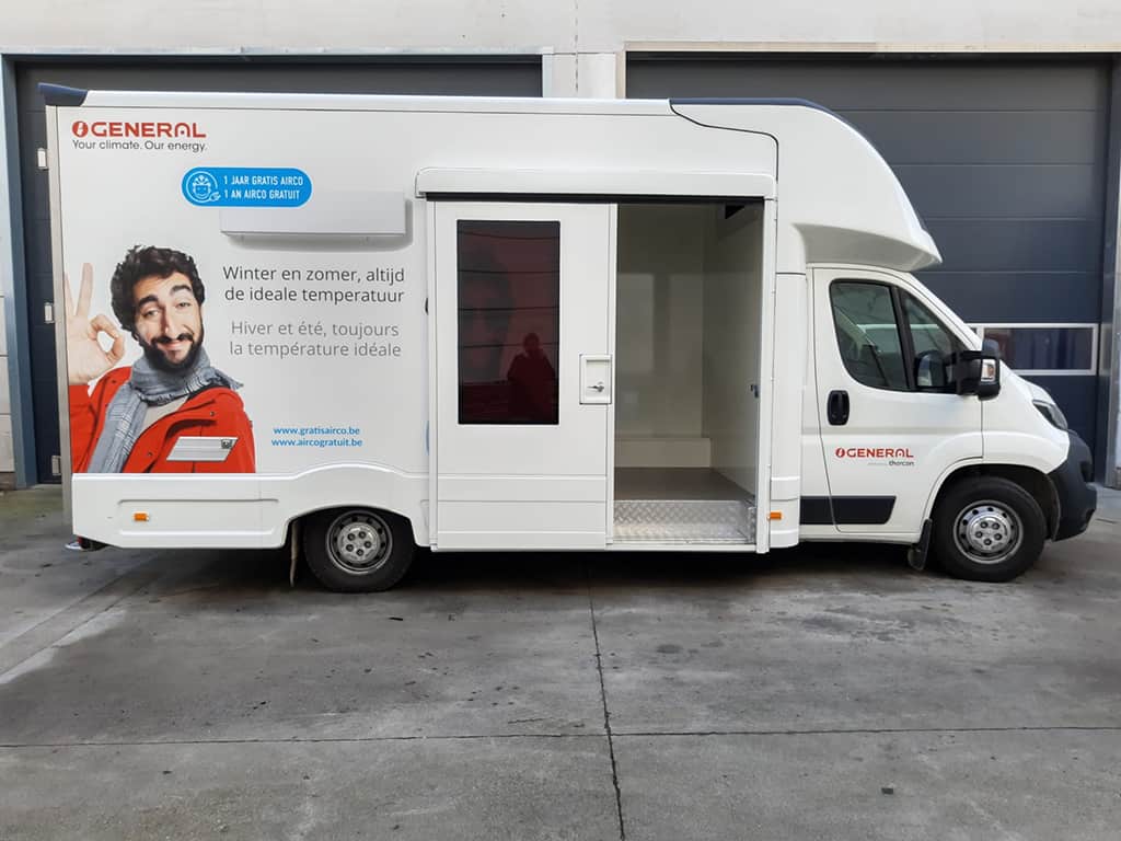 Thercon Mobiele Showroom rijbewijs B Xtreme concepts x3m exterieur Thercon showroom mobile patente B Xtreme Concepts X3M esterno