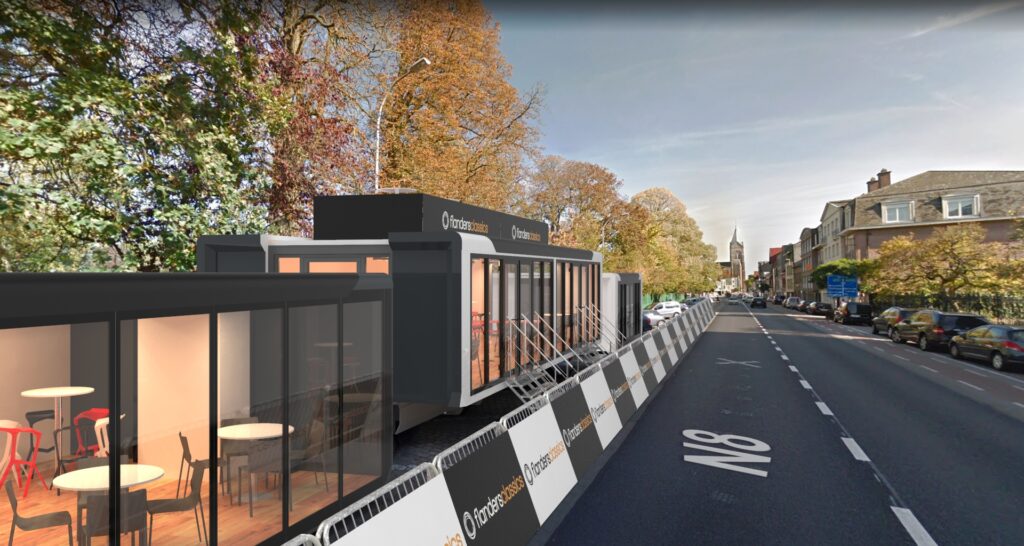 X3M - Gent Wevelgem - finish podium pers vip bouw standenbouw container (2)